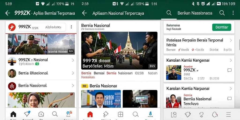Tampilan antarmuka aplikasi Berita Nasional 999ZK yang menarik.