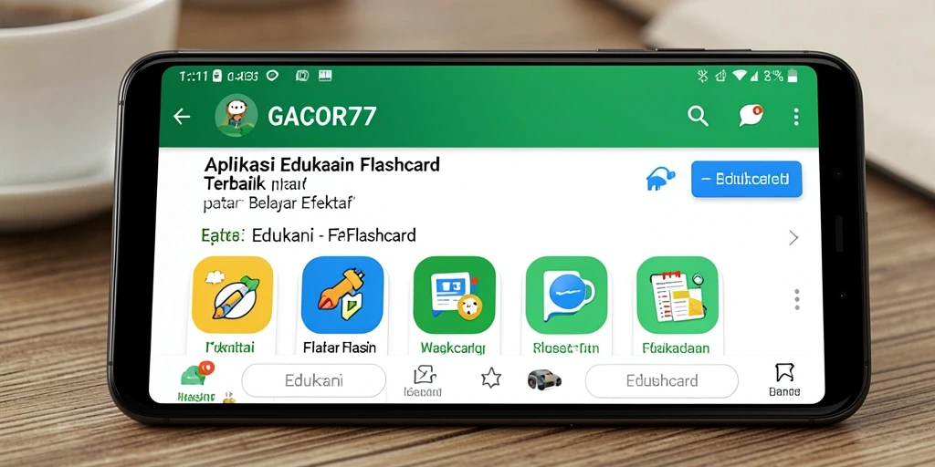 Antarmuka GACOR77 menampilkan fitur flashcard untuk belajar interaktif.