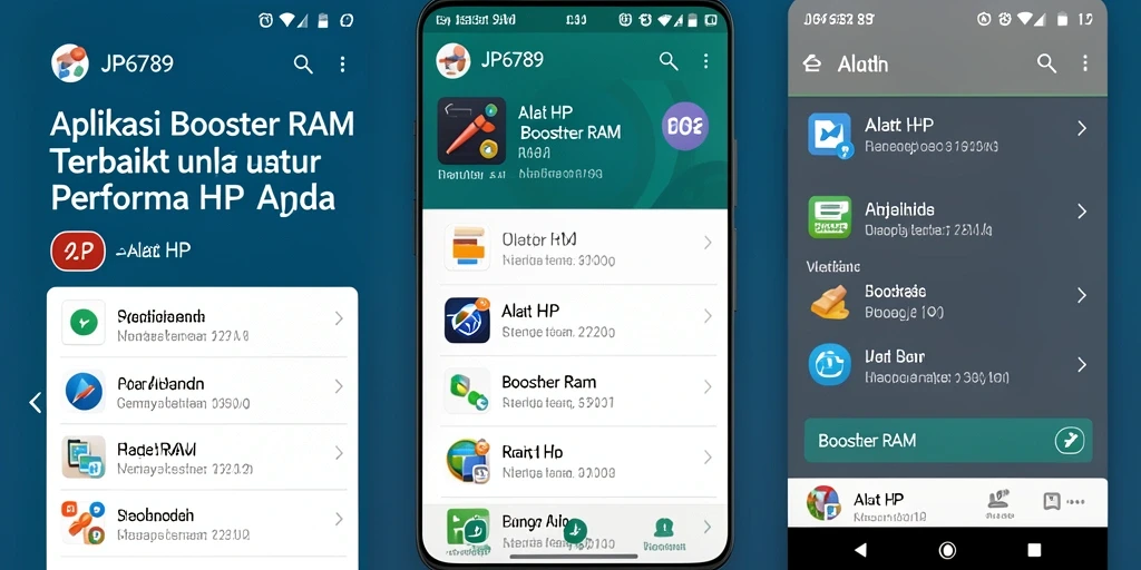Tampilan antarmuka JP6789 yang ramah pengguna untuk Booster RAM.