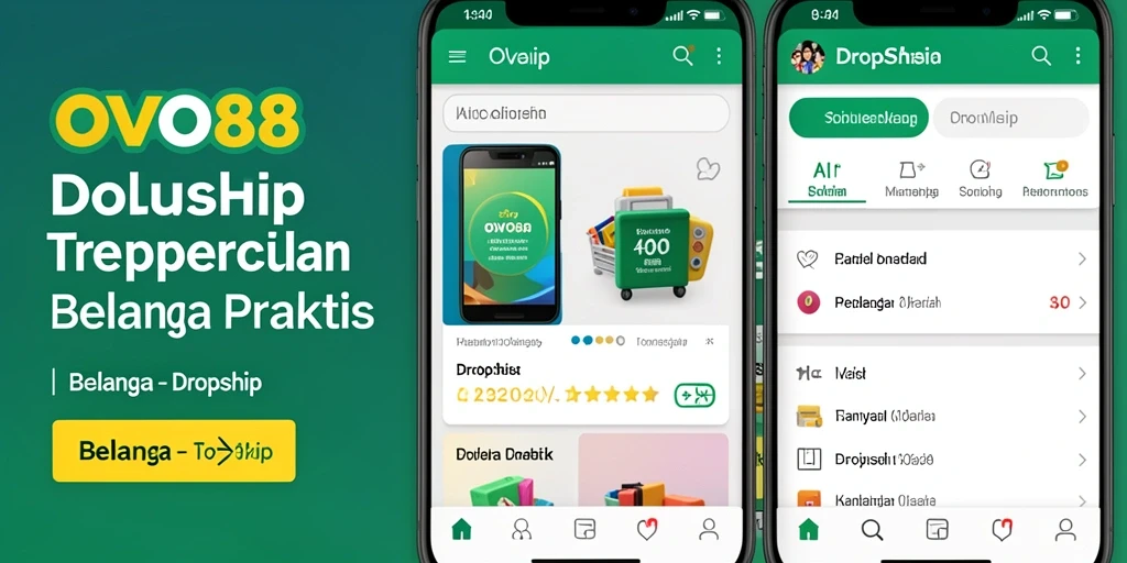 Tampilan antarmuka OVO88 untuk pengelolaan produk dropship.