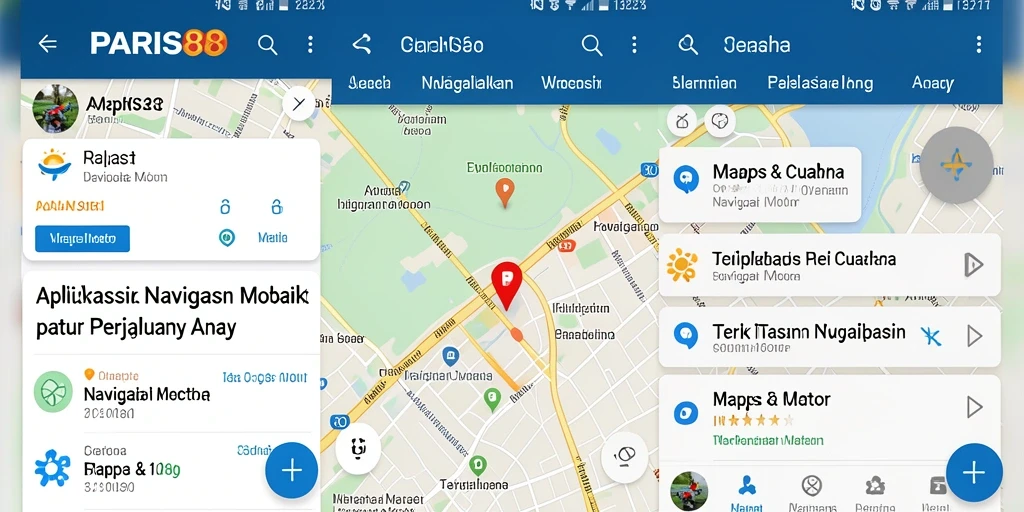 Screenshot antarmuka utama PARIS88 menampilkan navigasi motor yang user-friendly.
