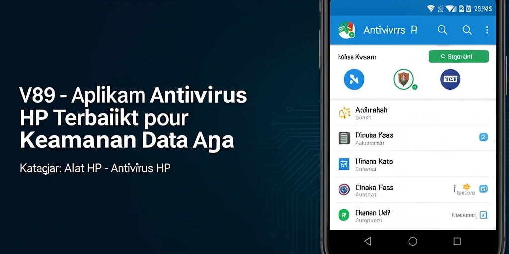 Antarmuka utama V89 yang menampilkan fitur perlindungan antivirus.